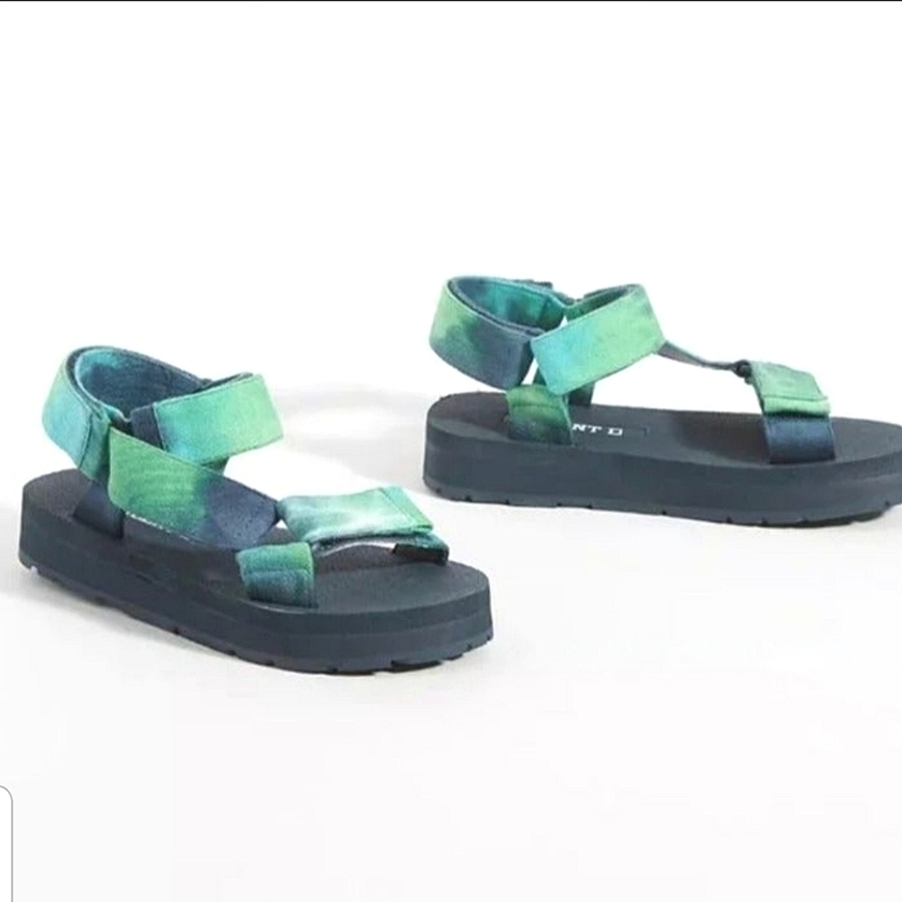 Anthropologie by Silent D Tie Dye Platform Sport Sandals NWOT